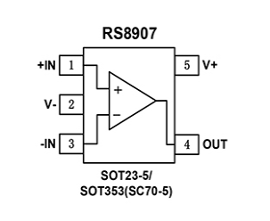 RS8907纳米电源-微功耗比较器脚位定义图