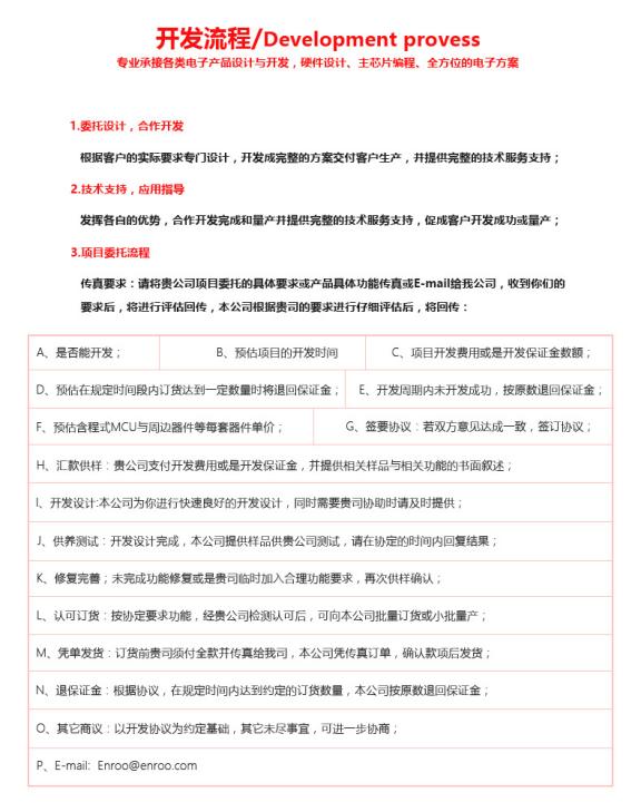 单片机开发英锐恩的方案开发流程图 单片机开发英锐恩的方案开发流程图