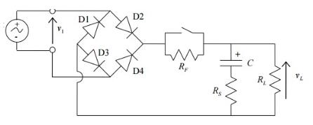 带电容器滤波器的桥波整流器